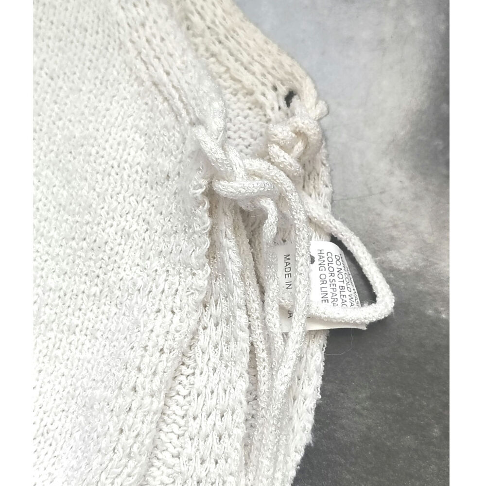 Keen The Label Side Tie Sweater Vest White Knit Sleeveless Top Size S/M - Picture 5 of 6